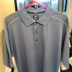 FootJoy Performance Golf Shirt, XL, light blue/white